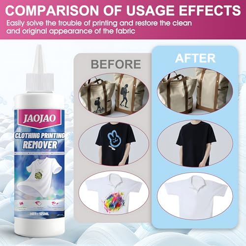 JAOJAO Removedor de Vinilo para Transferencia de Calor - 125ML - Resultados Rápidos Sin Dañar la Tela - Ideal para Camisetas, Lienzos y Sombreros DIY - imagen 3