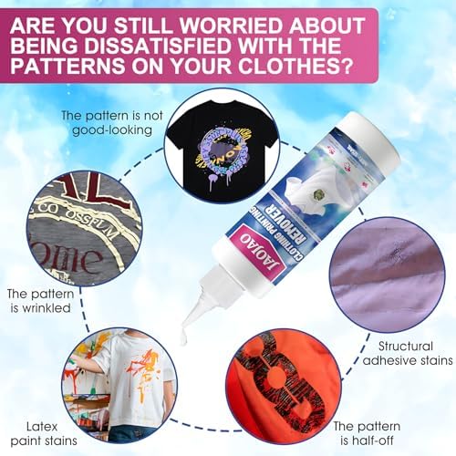 JAOJAO Removedor de Vinilo para Transferencia de Calor - 125ML - Resultados Rápidos Sin Dañar la Tela - Ideal para Camisetas, Lienzos y Sombreros DIY - imagen 4