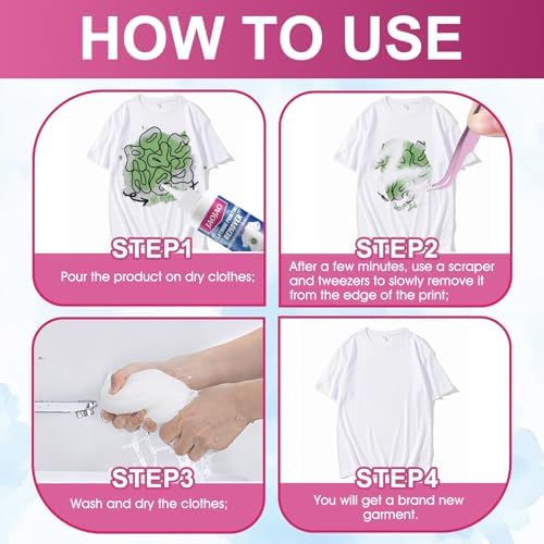 JAOJAO Removedor de Vinilo para Transferencia de Calor - 125ML - Resultados Rápidos Sin Dañar la Tela - Ideal para Camisetas, Lienzos y Sombreros DIY - imagen 5