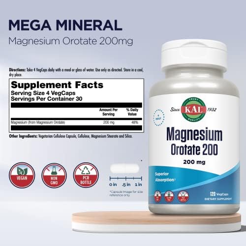 Tabletas de Magnesio Orotato Kal 200 mg, 60 piezas - imagen 2