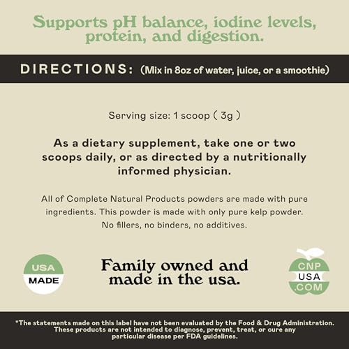 Suplemento de Polvo de Kelp Orgánico - Kelp Marino Seco y Puro en Granel 8oz, 75 Porciones para Tiroides, Yodo y Digestión - imagen 5