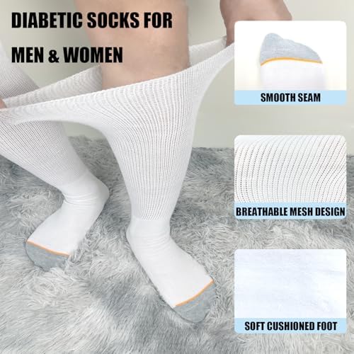 Calcetas Ioryzek para Botas de Caminata - 2 Pares, Calcetas para Yeso Cam Walker, Transpirables para Hombres y Mujeres, Color Blanco - imagen 2