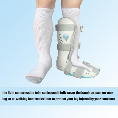 Calcetas Ioryzek para Botas de Caminata - 2 Pares, Calcetas para Yeso Cam Walker, Transpirables para Hombres y Mujeres, Color Blanco - imagen 3