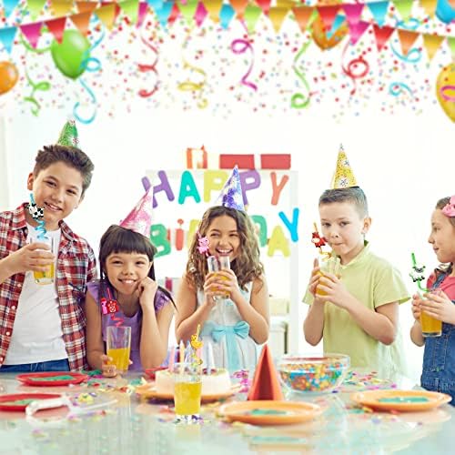 24 Popotes de Plástico Reutilizables de Animales de Granja: Gallina, Oveja, Caballo, Vaca, Cerdo para Fiesta de Cumpleaños y Regalos con 2 Cepillos - imagen 7