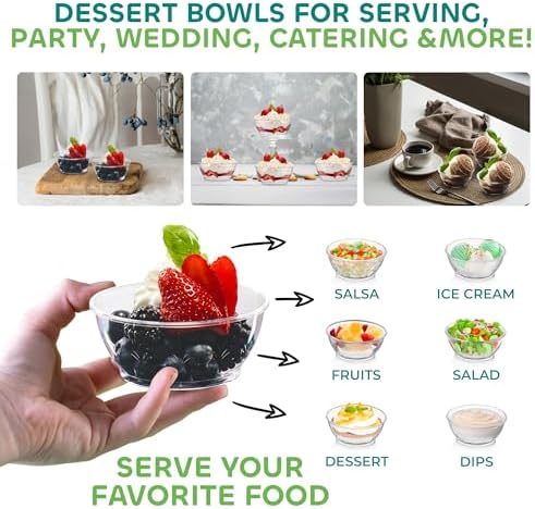 Tazones de Plástico Transparentes JoyServe Mini - Paquete de 50, 6 Oz, Desechables, Ideales para Postres, Bodas, Catering y Fiestas - imagen 3