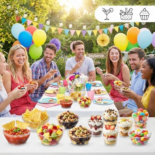 Tazones de Plástico Transparentes JoyServe Mini - Paquete de 50, 6 Oz, Desechables, Ideales para Postres, Bodas, Catering y Fiestas - imagen 7