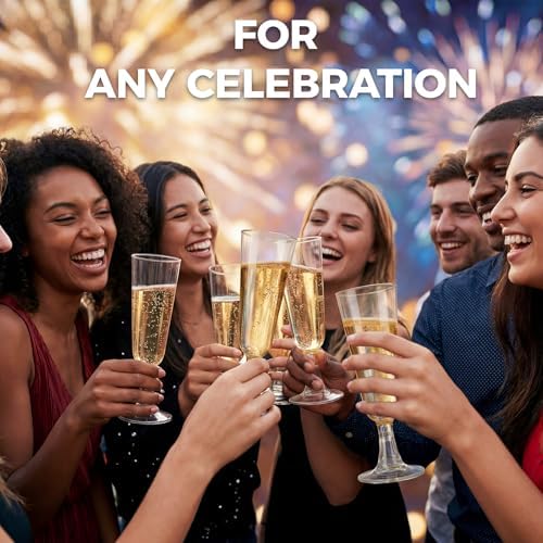 Copas de Champagne Desechables Ricvan | 60 Piezas de 5oz | Vasos de Plástico Transparentes para Bodas, Fiestas en la Alberca y Celebraciones - imagen 4