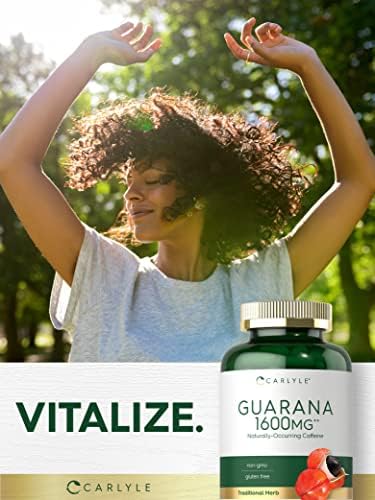 Cápsulas de Extracto de Guaraná Carlyle | 200 Contenido | Suplemento de Cafeína Natural | Sin OGM, Sin Gluten - imagen 6