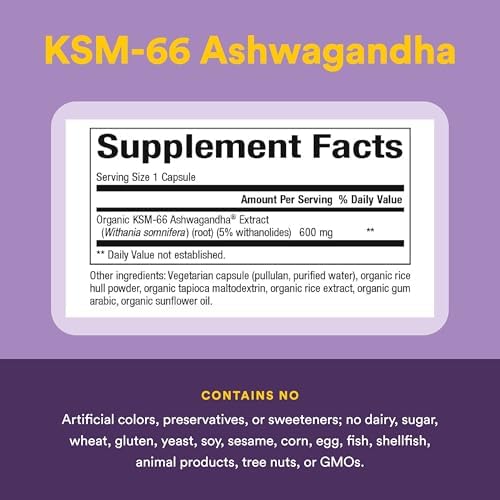 Stress-Relax KSM-66 Ashwagandha 600 mg de Natural Factors, 30 cápsulas vegetarianas (30 porciones), 60 cápsulas - imagen 4