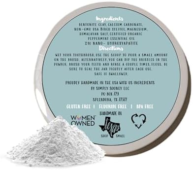 Polvo Dental Mineral Vegano Remineralizante Simply Sooney I Fórmula de Nano-hidroxiapatita con Sabor a Menta I Aliento Fresco 1.5oz (tarro de 1.5 oz) - imagen 2