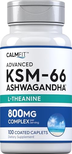 Suplemento de Extracto de Ashwagandha KSM-66 Piping Rock | 800mg Complejo | 100 Tabletas | Fórmula Avanzada con L-Theanina | Vegano, No Transgénico, - imagen 1