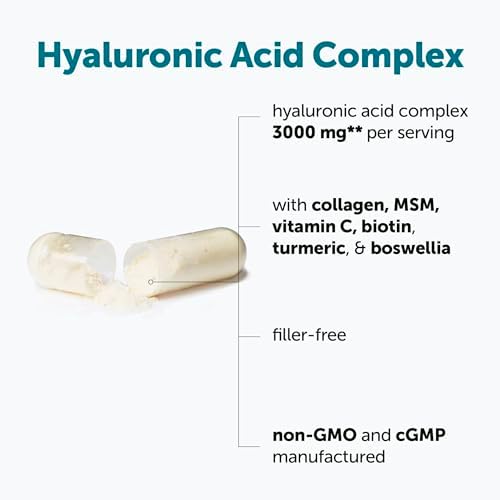 Complejo de Ácido Hialurónico Micro Ingredients, 240 Cápsulas Vegetarianas | con Colágeno, MSM, Vitamina C, Biotina, Cúrcuma y Boswellia | Sin OGM, - imagen 2