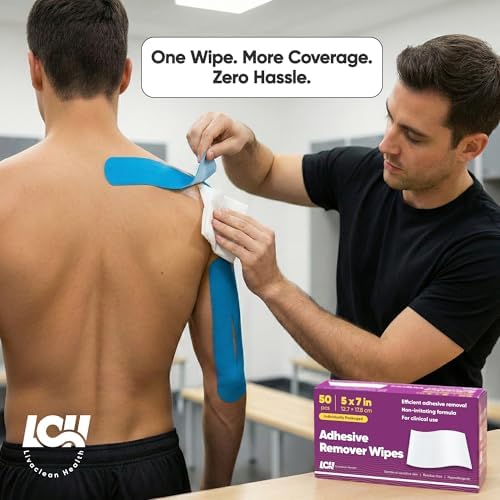 Toallitas Removedoras de Adhesivo Grande 50 CT – 5x7 60 GSM, Eliminador Médico de Adhesivo para Piel – Toallitas para Vendajes y Residuos de Ostomía - imagen 4