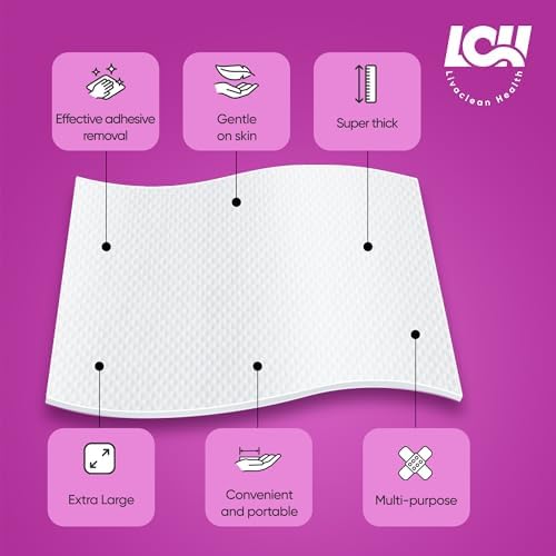 Toallitas Removedoras de Adhesivo Grande 50 CT – 5x7 60 GSM, Eliminador Médico de Adhesivo para Piel – Toallitas para Vendajes y Residuos de Ostomía - imagen 5