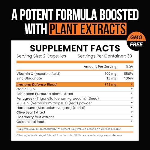 VitaRaw Vitaminas para el Sistema Inmunológico - Saúco con Zinc, Vitamina C y Ajo para Adultos - Cápsulas de Saúco y Complejo de Equinácea - imagen 2