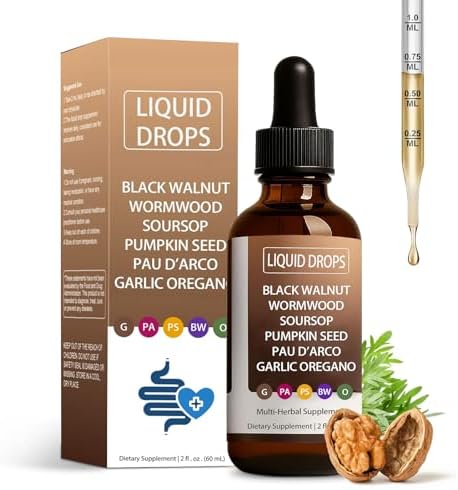 HENGRUNXIN Nutralis Gotas Líquidas de Nogal Negro y Ajenjo para Limpieza Intestinal, con Soursop, Semilla de Calabaza y Ajo, Ayuda Digestiva y - imagen 1