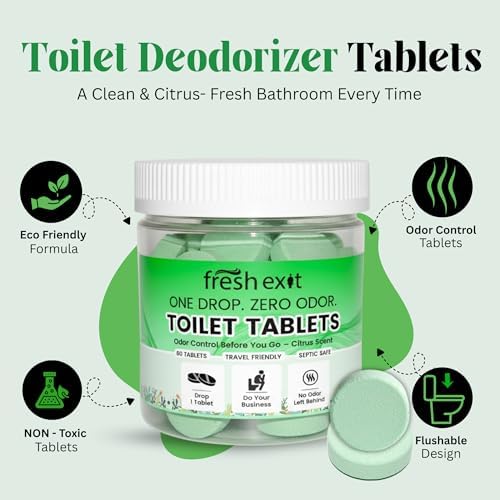 Tabletas Desodorantes para Inodoro FreshExit – Solo Tira una y Listo – 60 Piezas Aroma Cítrico – Eliminación de Olores para el Baño – Reemplaza el - imagen 2