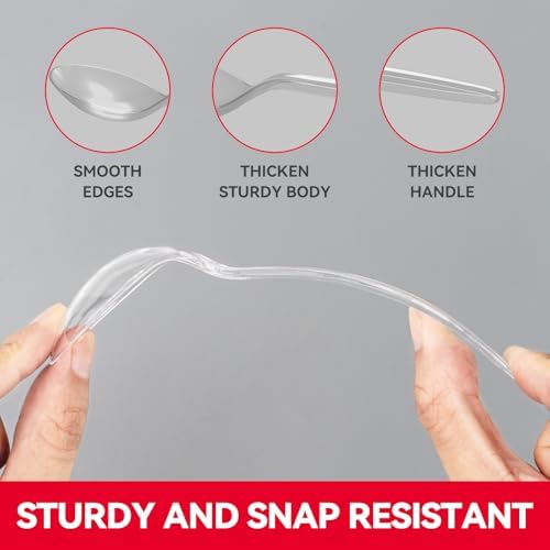 Cucharas de Plástico para Sopa, Cubiertos Desechables Resistentes, Tazón Profundo para Comida Caliente, Paquete de 120 piezas - imagen 6