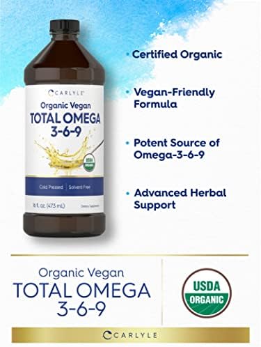 Carlyle Omega 3 6 9 | 16 oz | Aceite Prensado en Frío | Suplemento Orgánico Certificado, Vegano, Sin Gluten y No Transgénico - imagen 3