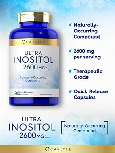 Suplemento de Inositol Carlyle | 2600mg | 200 Cápsulas | Para Mujeres y Hombres | Myo-Inositol | Sin OGM, Libre de Gluten - imagen 3
