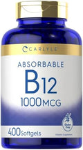 Carlyle Vitamina B12 1000 mcg Absorbible | 400 Softgels | Suplemento Libre de GMO y Gluten - imagen 1