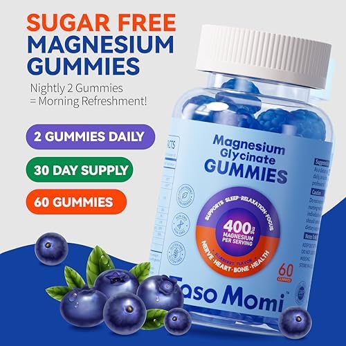 Gomitas de Magnesio Glicinato 400mg Sin Azúcar Veganas para Adultos y Niños - Alta Absorción para Sueño, Músculos, Huesos y Salud Cognitiva con - imagen 4
