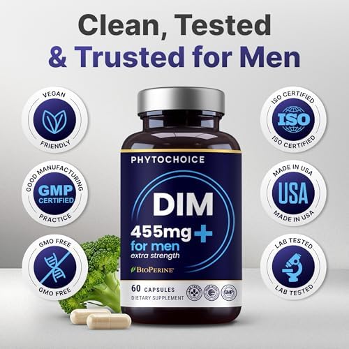DIM para Hombres 350mg Alta Potencia con BioPerine® y Extracto de Brócoli – Complejo Total de 455mg para Balance de Estrógenos y Optimización - imagen 8
