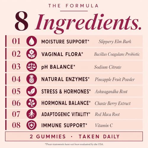Gomitas probióticas de Olmo Resbaladizo 8 en 1 para Mujeres - Hidratación Intima, pH Balanceado, Olor Saludable, Equilibrio de Levadura y Soporte de - imagen 6