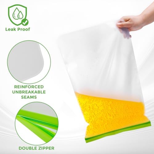 Paquete de 3 Bolsas Bear para Alimentos, Impermeables y a Prueba de Olores - 12x20 Pulgadas, Reutilizables con Cierre Doble, Ideal para Camping, - imagen 3