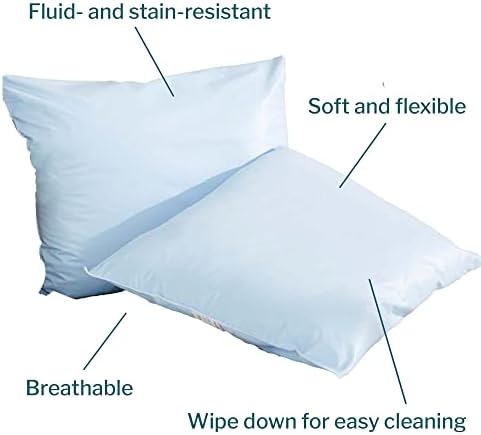 Almohada Médica McKesson [1 Unidad] Reutilizable para Hospital, Funda de Vinil, Resistente a Líquidos y Manchas, Azul, 19 x 25 Pulgadas - imagen 3