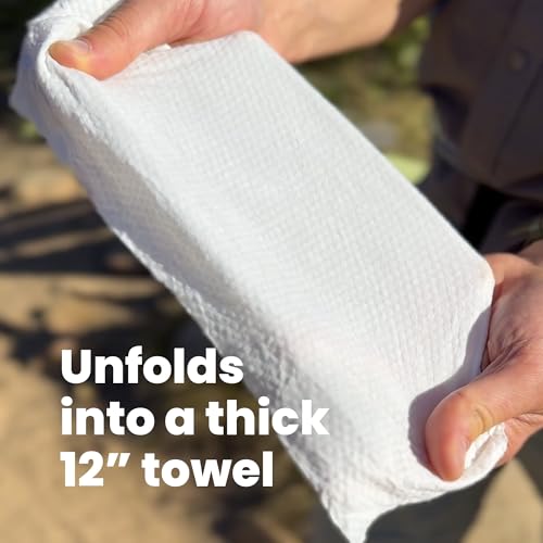 Toallitas PACT para Acampar y Mochilear (Paquete de 25) | Toallitas Comprimidas Extra Grandes para Cuerpo, Manos, Baño y Ducha - imagen 4