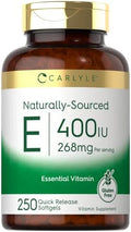 Cápsulas de Vitamina E 400 IU Carlyle | 250 Unidades | Suplemento Natural para Hombres y Mujeres | Sin OGM y Libre de Gluten - imagen 1