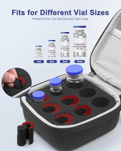 Funda Protectora para Viales de Insulina Krypthos con 9 Compartimentos, Organizador de Viales para Diabéticos, Soporte de Refrigeración sin Paquete - imagen 2