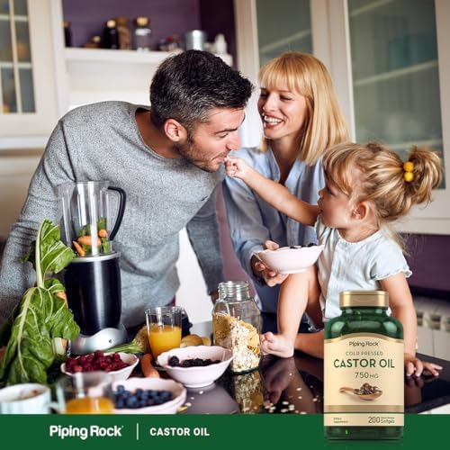 Cápsulas de Aceite de Ricino Piping Rock 750mg | 200 Unidades | Prensado en Frío | Suplemento No Transgénico y Sin Gluten - imagen 6
