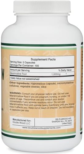 Cápsulas de Raíz de Malvavisco (210 Contenido, 1,000mg por Porción) Altas en Mucílago para Apoyar Respiración, Piel y Reparación Intestinal (Veganas, - imagen 3