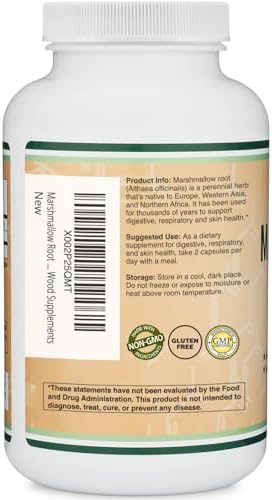 Cápsulas de Raíz de Malvavisco (210 Contenido, 1,000mg por Porción) Altas en Mucílago para Apoyar Respiración, Piel y Reparación Intestinal (Veganas, - imagen 4