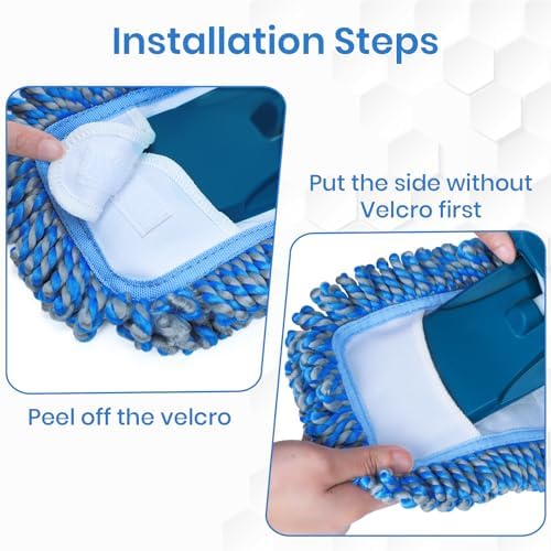 TrueYee Paquete de 2 Almohadillas de Reemplazo de Microfibra para Trapear Seco y Húmedo (Trapeador :B0CM8Z8Y2P) - imagen 4
