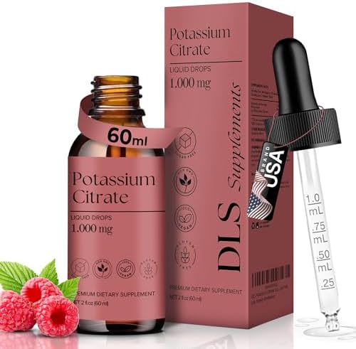 DLS Citrato de Potasio Líquido y Suplemento de Potasio Alto 1000 mg – Apoyo a Electrolitos y Riñones – Balance de Ácido Úrico, Función Muscular y - imagen 1