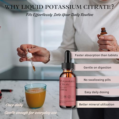 DLS Citrato de Potasio Líquido y Suplemento de Potasio Alto 1000 mg – Apoyo a Electrolitos y Riñones – Balance de Ácido Úrico, Función Muscular y - imagen 5