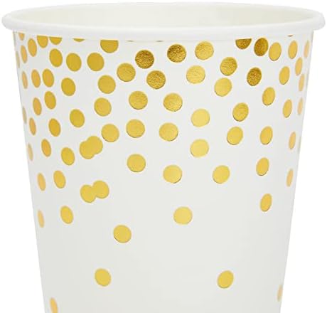 BLUE PANDA Paquete de 50 Vasos de Papel Dorados de 9 oz para Bebidas Calientes, Suministros para Fiestas, Bodas y Showers de Novia - imagen 5