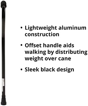 Bastón McKesson con mango offset, de aluminio, negro, altura ajustable de 30 a 39 pulgadas, 1 pieza - imagen 2