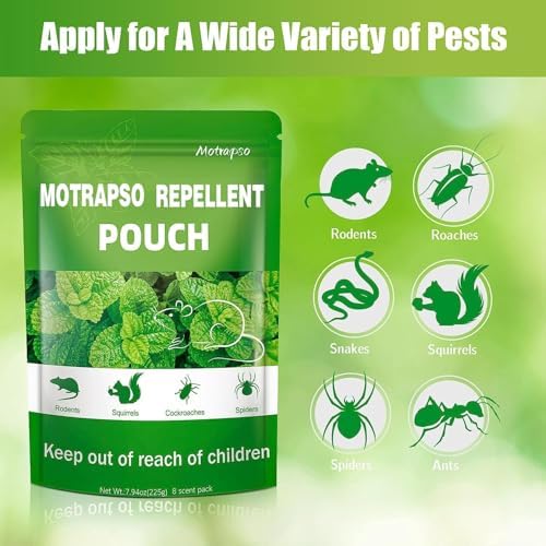 Paquete de 12 Repelentes de Ratones con Aceites Esenciales de Menta Natural, Bolsitas Repelentes para Ratones - imagen 7