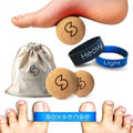 Set de Pelotas de Masaje de Corcho Soxsense y Bandas para Estiramiento de Dedos (4 PZS) – Alivio de Fascitis Plantar y Terapia para el Dolor de Pies - imagen 1