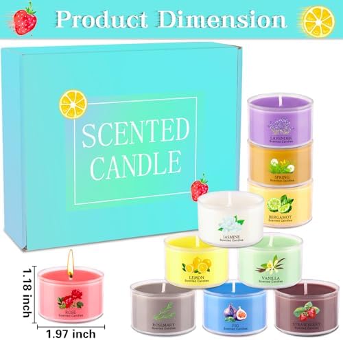 Juego de 20 Velas Aromáticas - Set de Regalo de Velas Pequeñas para Mujeres con 10 Fragancias, Velas de Cera de Soja de 35g para Relajación, Yoga, - imagen 3