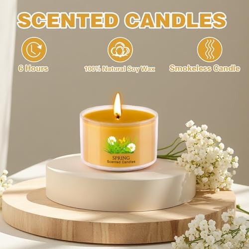 Juego de 20 Velas Aromáticas - Set de Regalo de Velas Pequeñas para Mujeres con 10 Fragancias, Velas de Cera de Soja de 35g para Relajación, Yoga, - imagen 4