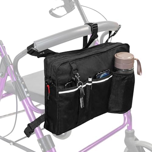 Bolsa para Rollator con Porta Vaso, Bolsas para Andador Plegable, Accesorios y Almacenamiento para Rollator, Bolsa para Andadores Rodantes - imagen 1