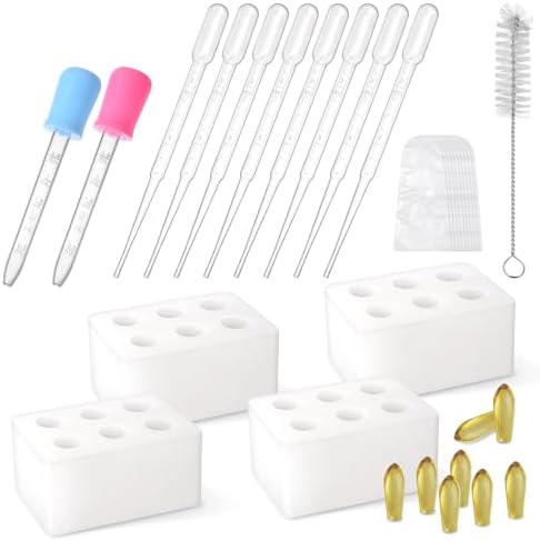 Kit de Moldes Reutilizables de Silicón para Supositorios NFFTYUUT, 2ML | Incluye 4 Bandejas y 10 Gotarios, Ideal para Hacer Supositorios DIY, - imagen 1