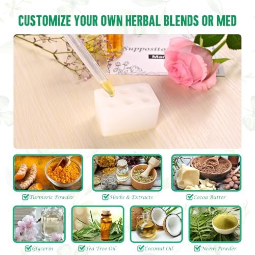 Kit de Moldes Reutilizables de Silicón para Supositorios NFFTYUUT, 2ML | Incluye 4 Bandejas y 10 Gotarios, Ideal para Hacer Supositorios DIY, - imagen 2