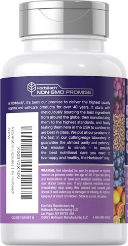 Suplemento Vegetariano Horbäach Resveratrol con Berberina, Semilla de Uva y Quercetina | Extracto de Arándano y Vino Tinto | 120 Cápsulas Sin OGM y - imagen 3