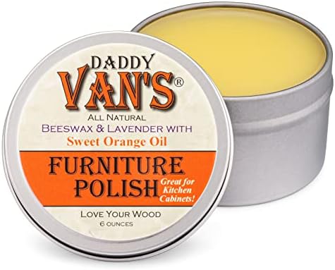 Pulidor de Muebles Daddy Van's con Cera de Abeja – Pulidor Natural para Madera con Aceite de Lavanda y Naranja Dulce – No Tóxico y Ecológico – 6 oz - imagen 1